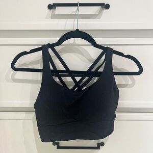 Elegant Black Strappy Sports Bra